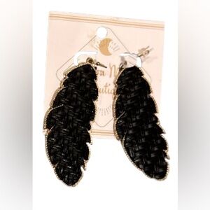 ICON Black Feather Earrings